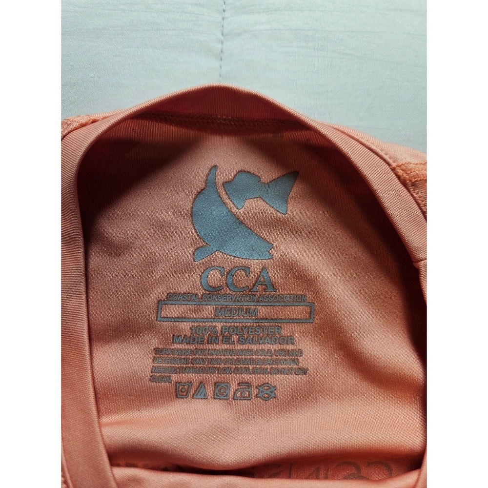 CCA Coastal Conservation Association Fishing Shirt Mens Medium Coral Long Sleeve - Picture 2 of 3